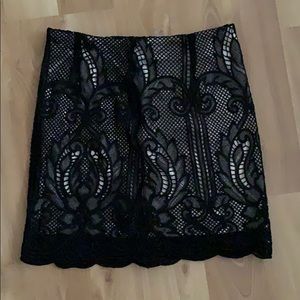 Black crochet skirt